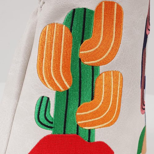 Driver Headcover Cactus Embroidery Premium PU Leather Style Golf Driver Head Cover