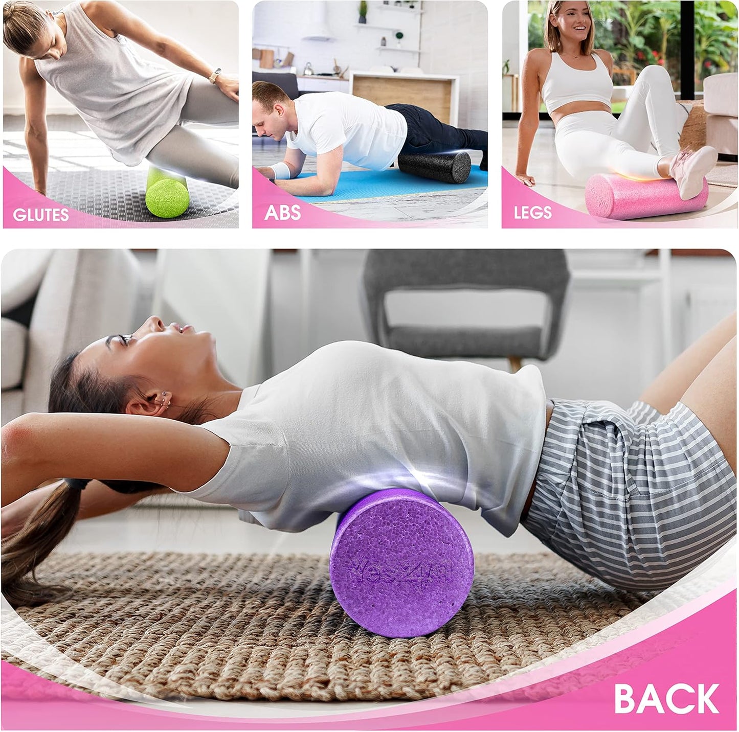 Yes4All High-Density EPP Foam Roller - Perfect for Yoga, Pilates & Stretching | Available in 12, 18, 24, 36 Inch