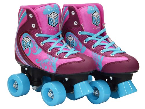 Epic Skates Cotton Candy Kids Quad Roller Skates, Youth 1 , Purple (CottCan01)