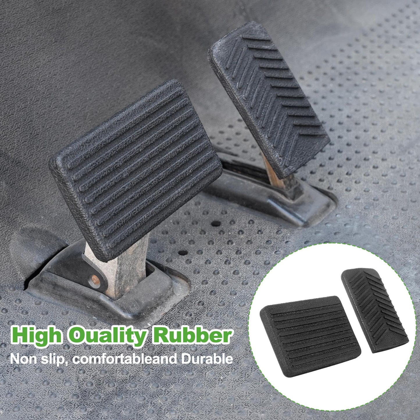 10L0L Golf Cart Accelerator & Brake Pedal Pad Cover Kit for EZGO RXV 2008-Up Gas and Electric Vehicles - OEM# 600252 610471 600255 610529
