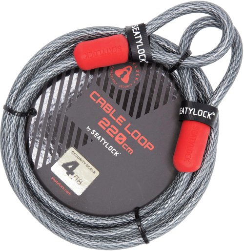 SeatyLock Bike Cable Lock - Anti Theft Triple Braided Steel Cable with Loops for Bike Security - Universal Fit Flexible Large Locking Cables for Bicycle U Chain or Folding Lock - 86.6"