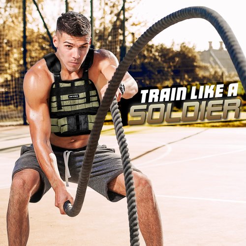 INFIDEZ Tactical Adjustable Weighted Vest with 6 Weight Plates Included, Quick Release Strength Training Weight, Running, Workout Vest for Men and Women, Adjustable from 16lbs to 31lbs