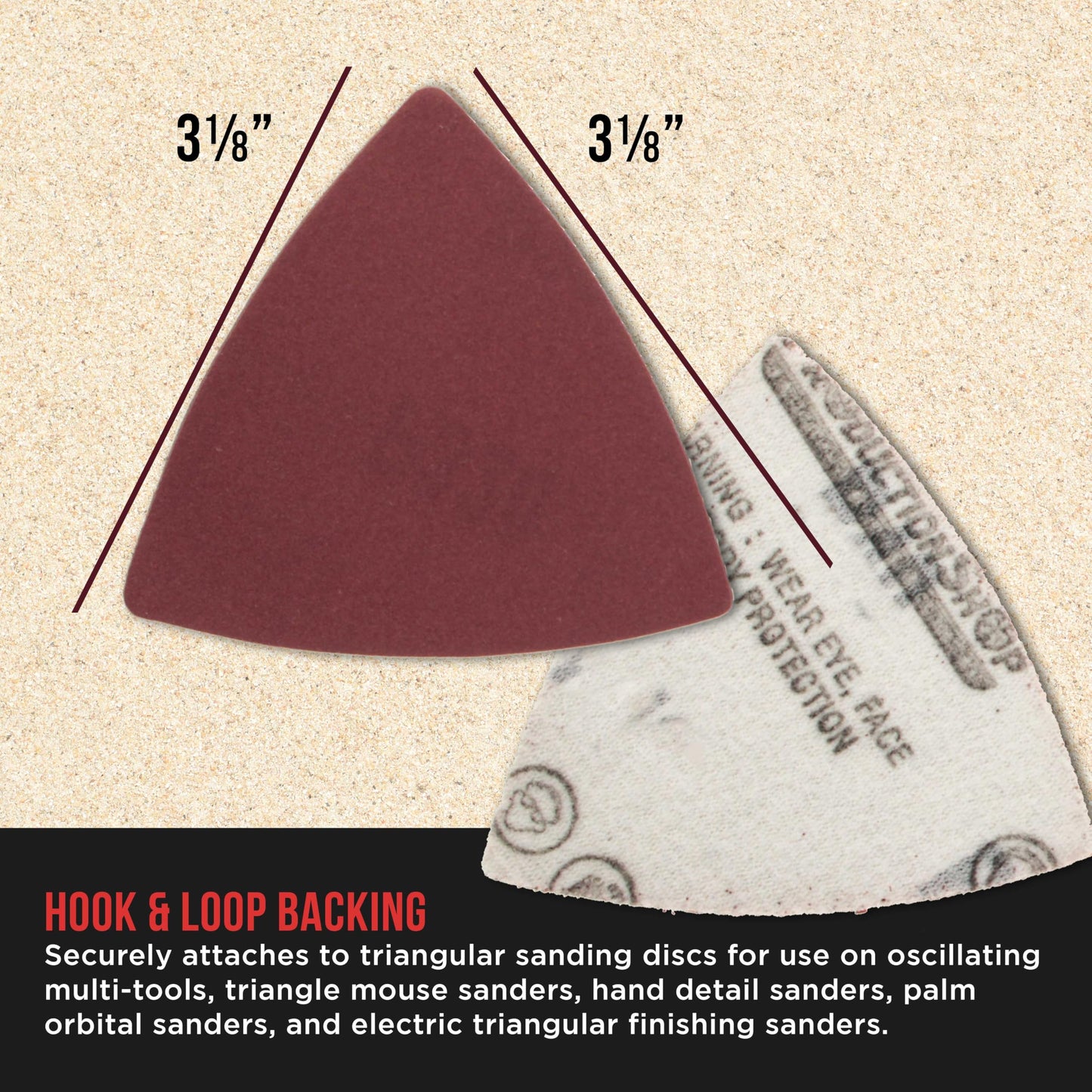 ProductionShop Premium 220 Grit Triangle Mouse Detail Sander Sandpaper Sheets, Box of 45 - Hook & Loop, Triangular Shaped Mouse Disc Pads - Oscillating Multi-Tools - Woodworking, Sand Furniture Paint
