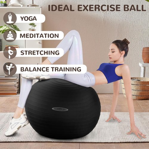 Fitvids Exercise Ball - Anti-Burst Fitness & Yoga Ball with Quick Pump | Slip Resistant, 65cm