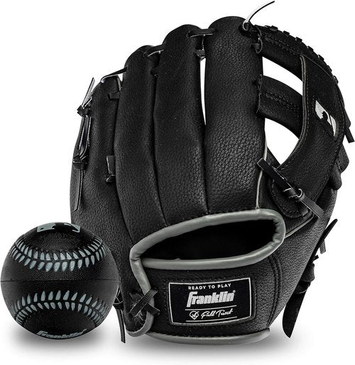 Franklin Sports Kids Baseball Gloves - RTP Youth Teeball Glove & Ball Set | 9.5" Mitt for Boys & Girls