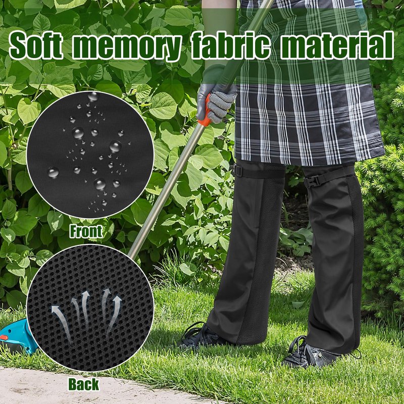 Tlswshsy 2Pcs Lawn Care Leg Gaiters, Breathable Leg Guard for Trimming, Adjustable Garden Trimming Leg Chaps for Men and Women Landscaping Farm Working Outdoor Hunting Hiking