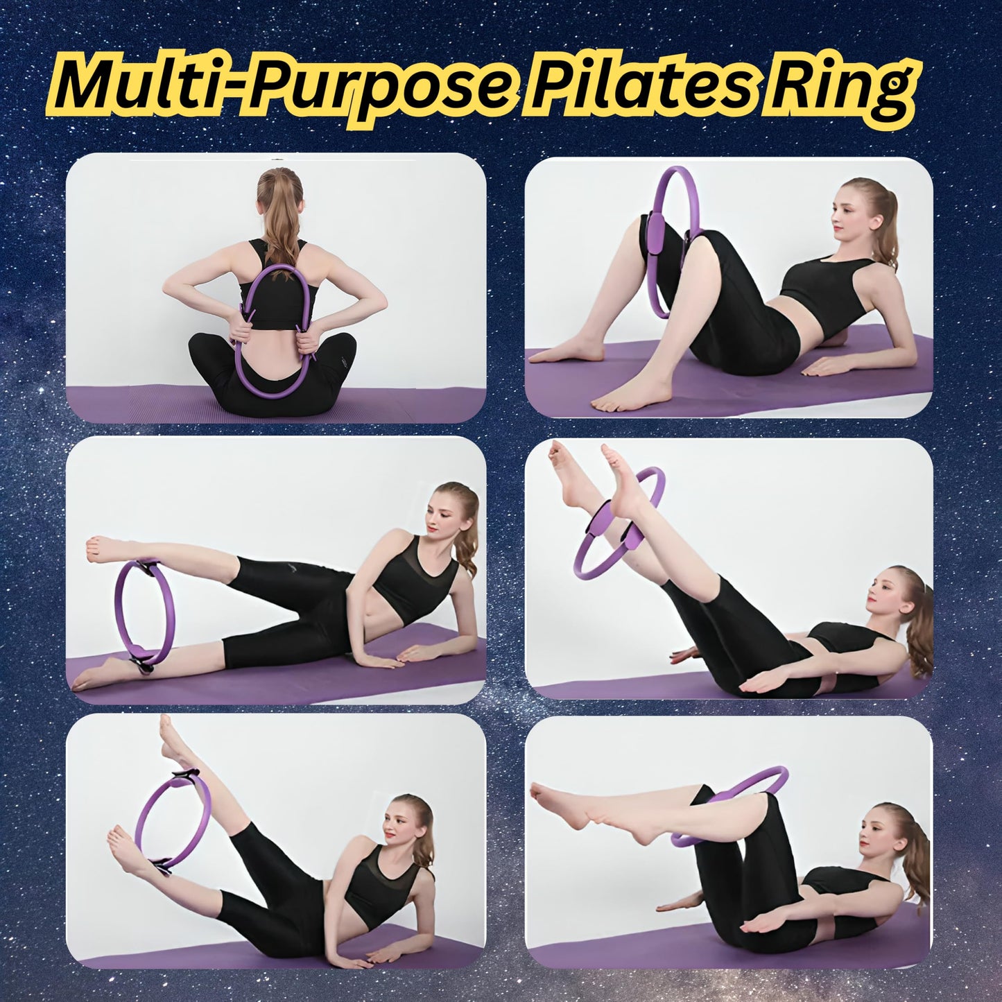 Mjhluxe Pilates Kit for Home Workouts, 13-Pcs Pilates Essentials Kit with Ring and Ball Set, Resistance Bands, Home Pilates Equipment for Women, Starter Workout Kit for Beginners