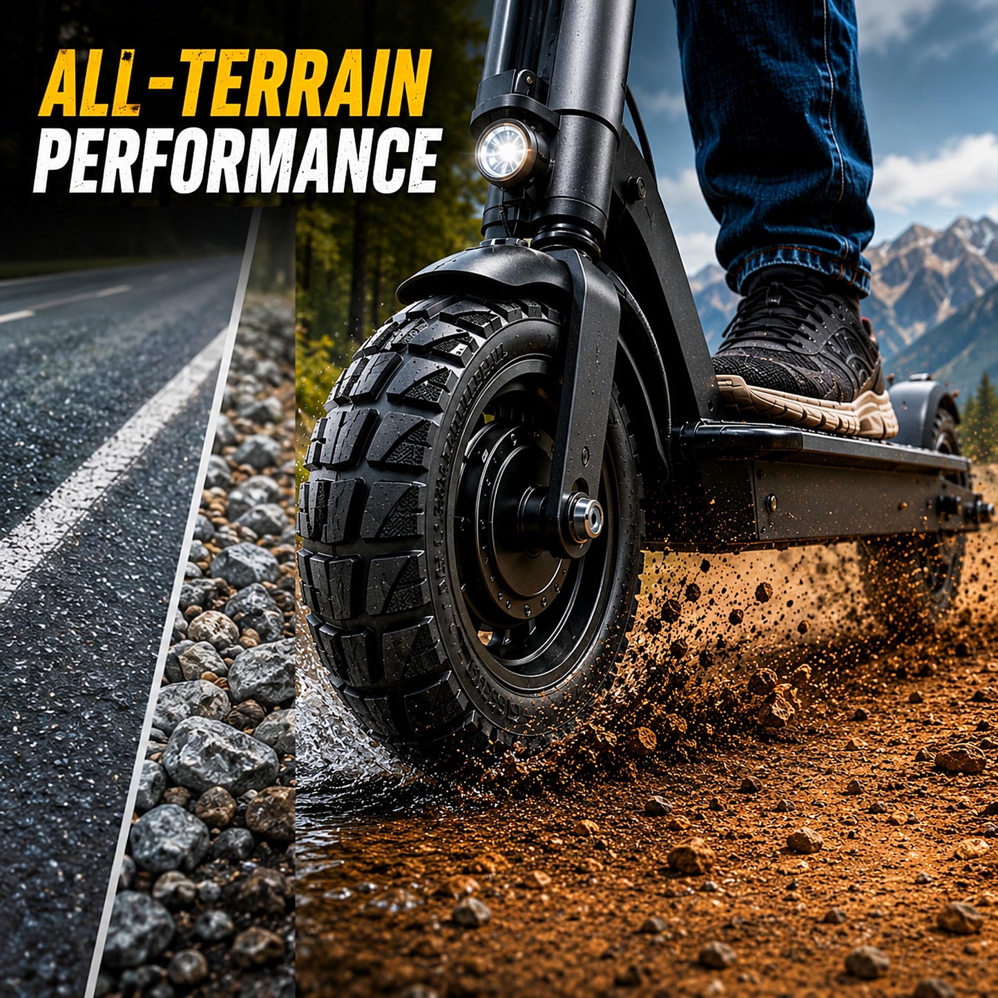 10x2.75-6.5 Solid Electric Scooter Tires – Fit On 10x2.70-6.5 & 70/65-6.6 Size Flat-Free Airless & Reliable - Off-Road (2 Pieces)