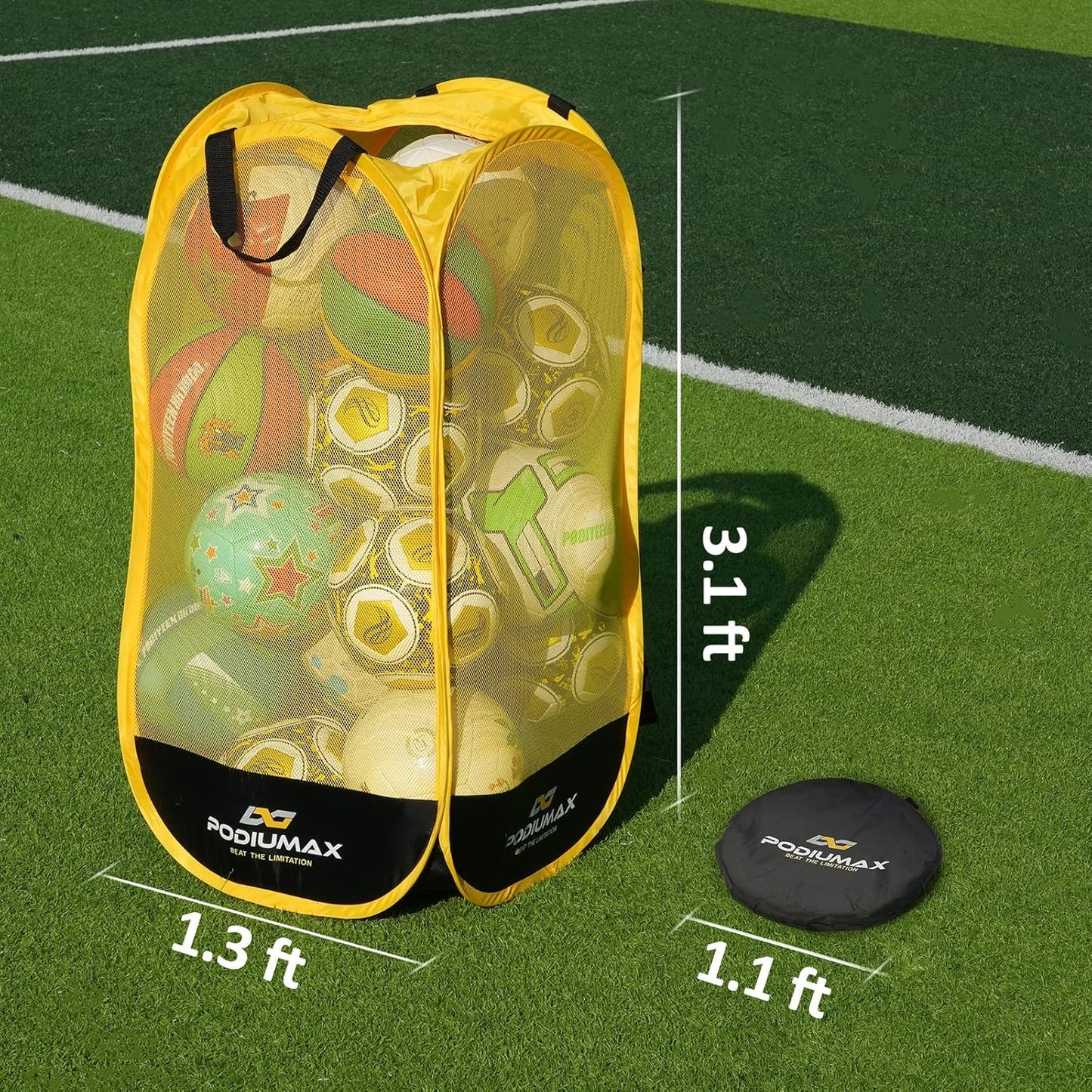 PodiuMax Soccer Ball Storage Backpack - Adjustable Shoulder Strap, Holds Up to 22 lbs | Versatile Sports Organizer