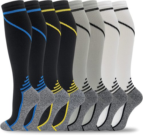 Fenglaoda Compression Socks - 20-30 mmHg Knee High Support for Men & Women | Ideal for Nurses, Athletes & Travel