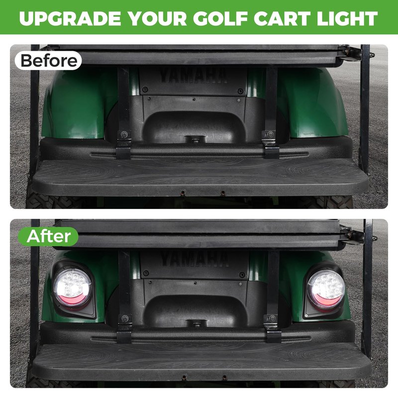 10L0L Golf Cart Tail Light for Yamaha Drive 2, 12V Golf Cart Rear Light Kit with 3 Wire, Compatible Lighting Assembly Driver & Passenger Side Replacement (For Yamaha Drive2 - Taillight)