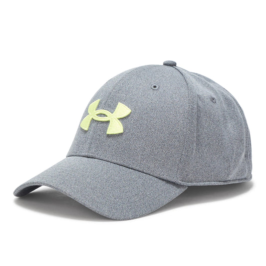 Under Armour Men's Blitzing Cap Stretch Fit, (025) Castlerock / / Sonic Yellow, Large/X-Large