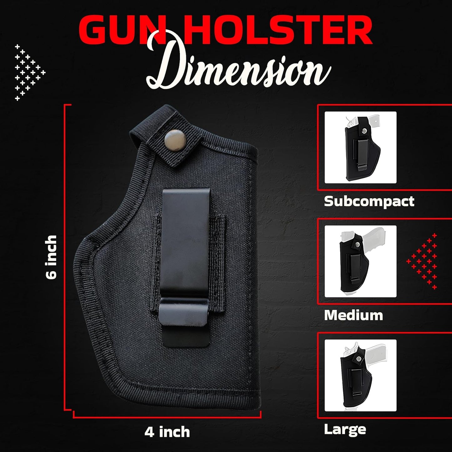 Skiennix Universal Gun Holster - IWB/OWB Waist Belt Pistol Holster for Glock 380 & 9mm | Right/Left Hand Draw