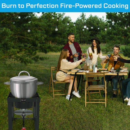 Fire Riot 50,000 BTU High-Pressure Propane Burner - Adjustable Single Burner Propane Stove with CSA Certified 10PSI Regulator for Outdoor Camping, Backyard Cookouts, Tailgating, Fishing, and Hunting