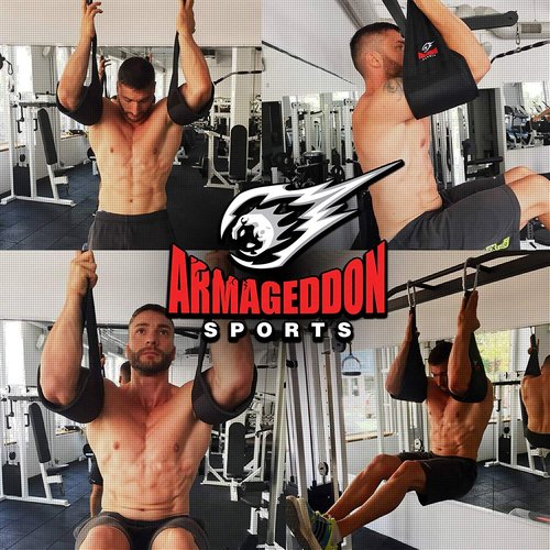 Premium Ab Slings Straps - Rip-Resistant Heavy Duty Pair for Pull Up Bar Hanging Leg Raiser Fitness - Ab Exercise Equipment, Superb Arm Padding for Abdominal Training Workout Equipment