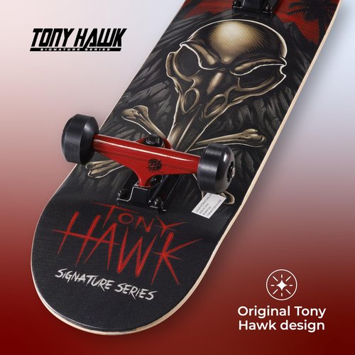 Tony Hawk 31 inch Skateboard, Tony Hawk Signature Series 4, 9-ply Maple Deck Skateboard for Cruising, Carving, Tricks and Downhill, Crossbones