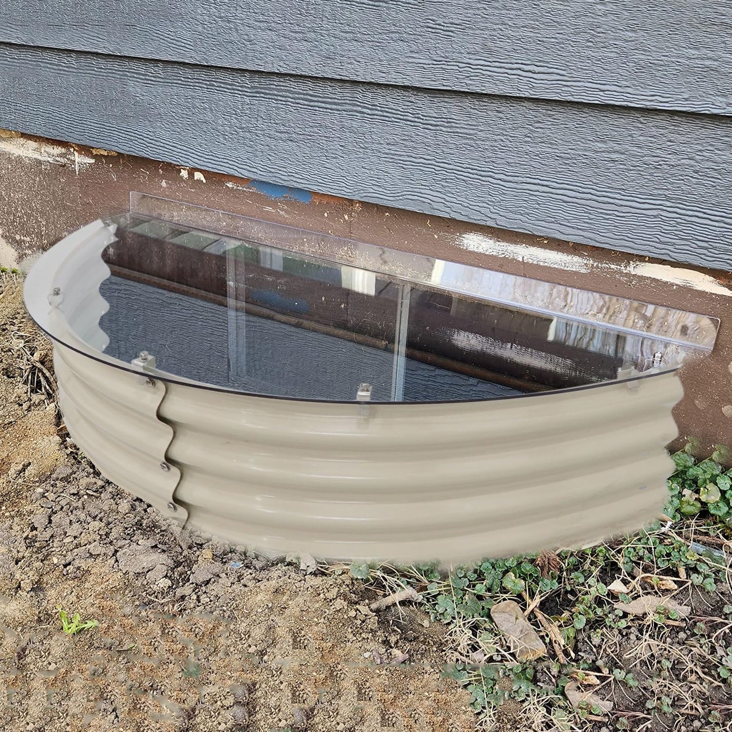 Garvin Basement Window Well Covers 41" L X 17" W, Egress Window Well Cover Outside, Upgraded Heavy Duty Plastic, UV Resistant, Tear-Resistant, Windproof, Waterproof (Only Cover)