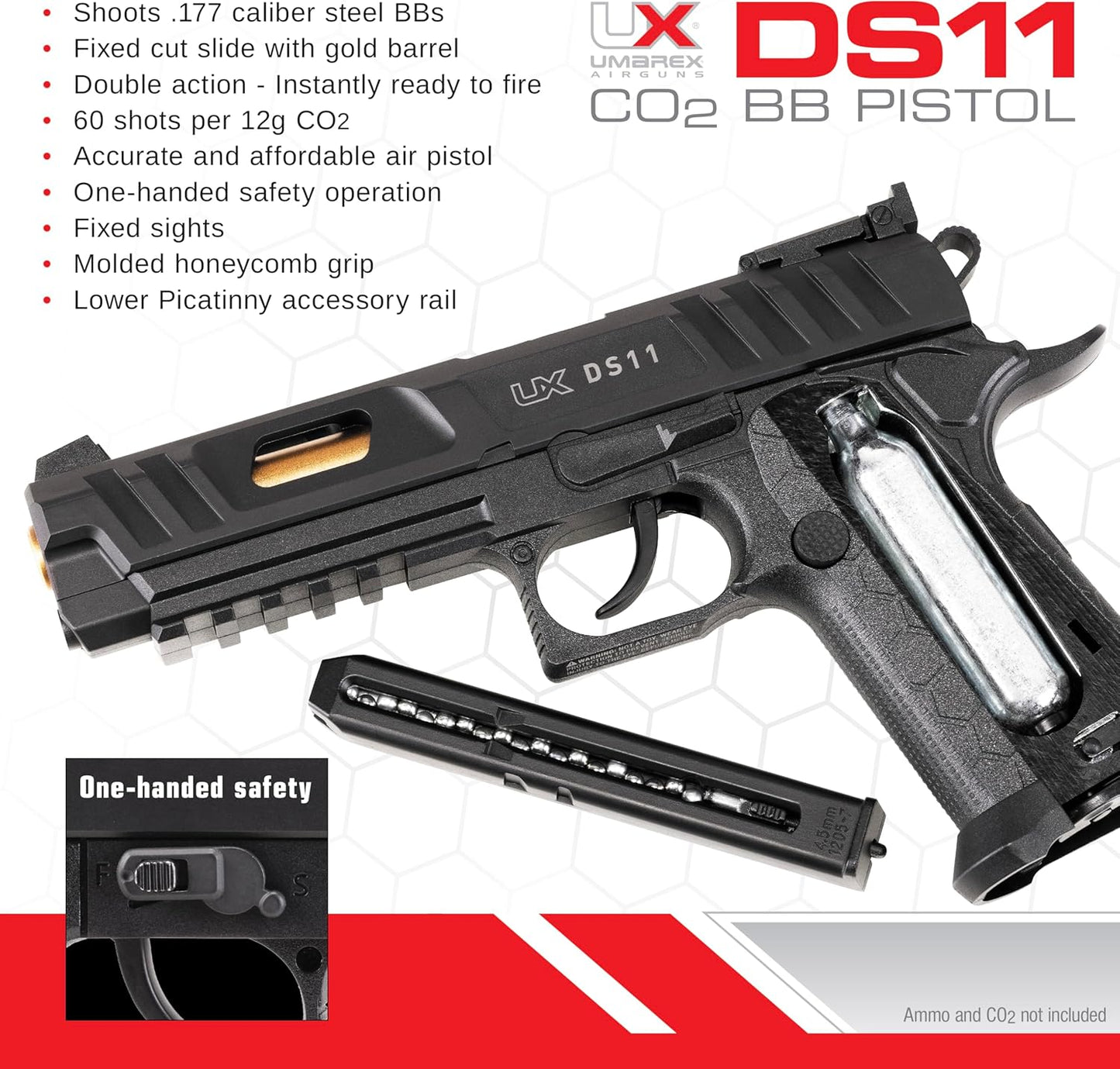 Umarex DS11 .177 Caliber BB Gun - High Precision Air Pistol for Target Shooting