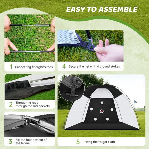 Golf Net, 10x7ft Heavy Duty Practice Net, 900D Oxford All-in-One Multiple Target Golf Hitting Net, 370g Nylon Driving Net for Outdoor Indoor Driving Chipping Training, Present for Golf Lovers