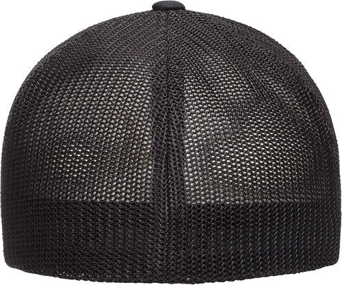 Flexfit Men's Fitted Trucker Hat - Breathable Mesh Design | Classic Black, One Size