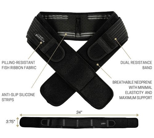 Vriksasana Posture Sacroiliac Hip Belt for Women and Men That Alleviates Sciatic, Pelvic, Lower Back, Leg and Sacral Nerve Pain Caused by Si Joint Dysfunction| Trochanter Brace EXTRA SMALL (Petite, Black)