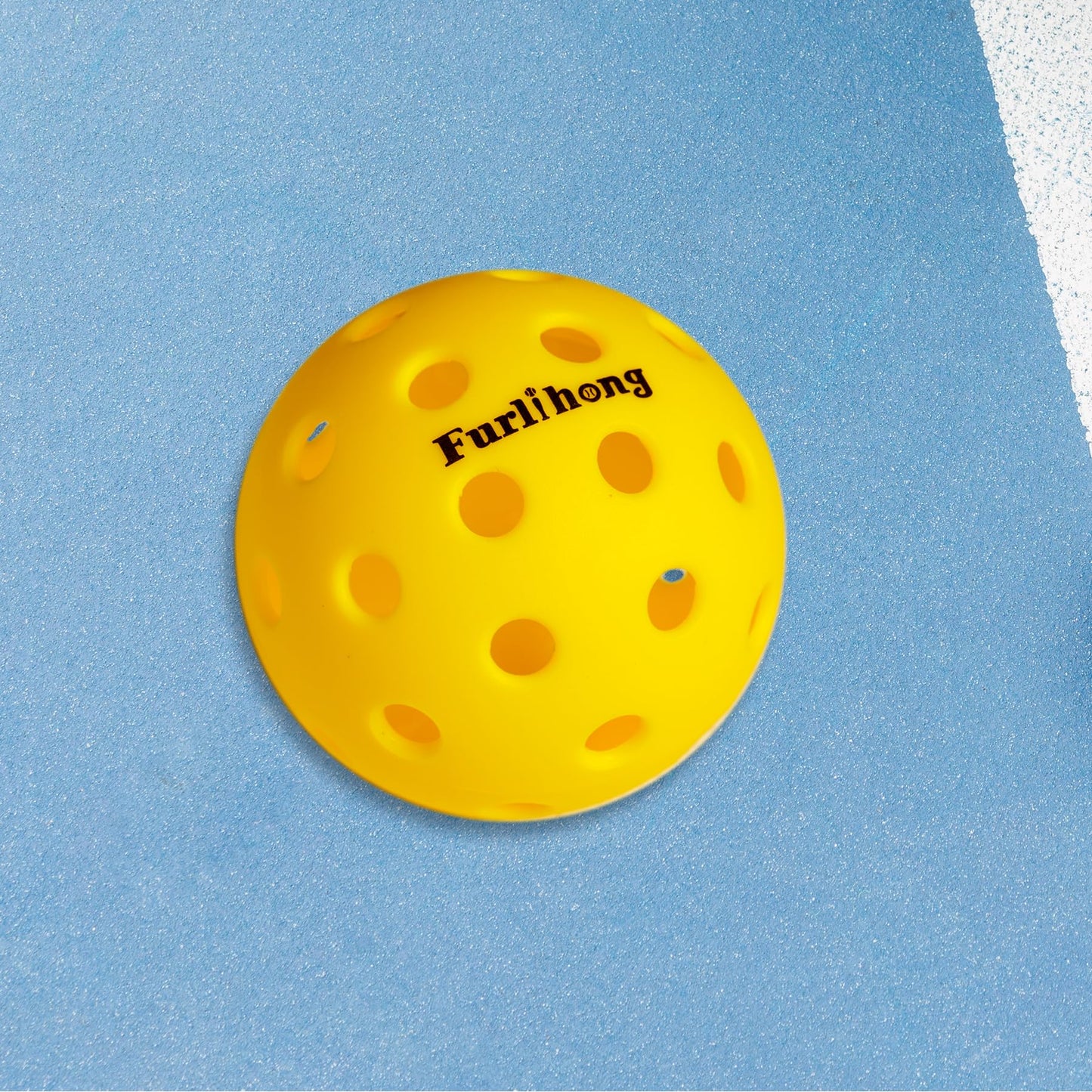 Furlihong Outdoor Pickleball Balls 16-Pack, 40-Hole, 74mm / 2.9" Durable Pickleballs, Compatible with All Pickleball Machines - Yellow