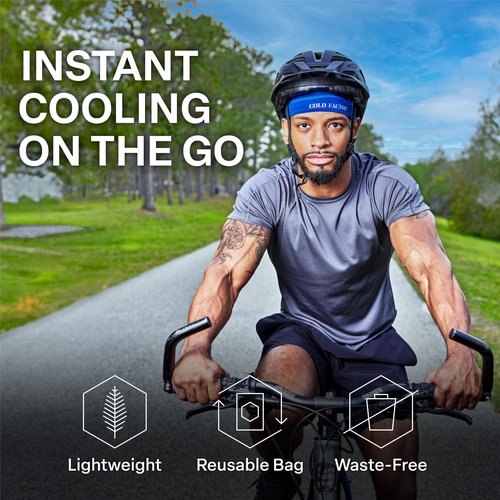 COLD FACTOR Instant Cooling Skull Cap & Helmet Liner 2 Pack-UPF 50+ Protection, Chemical-Free Evaporative Cooling Technology, Lasts Over 2 Hours, Breathable, Reflective Accents, Polyester Blend, Blue