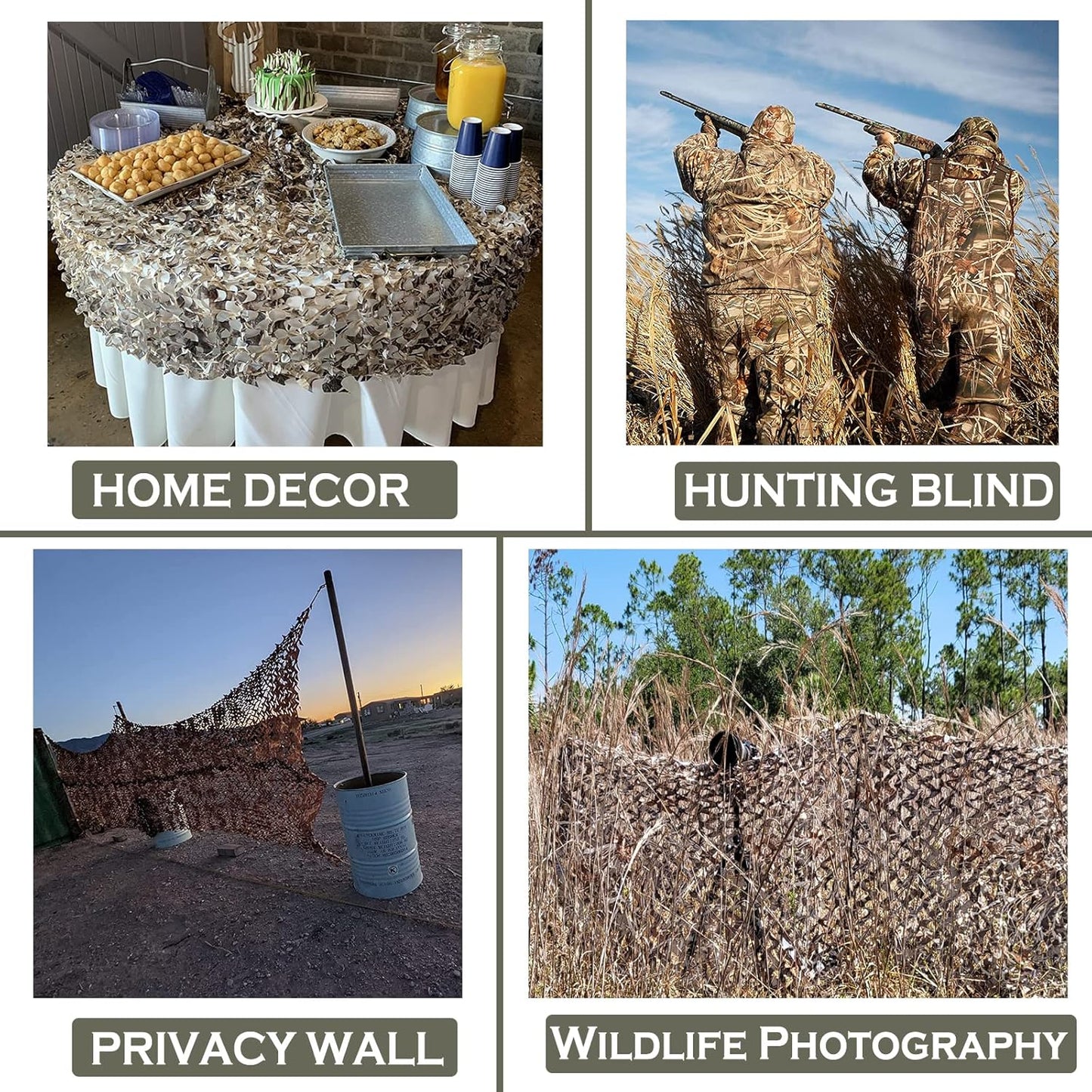 Skiennix Camo Netting - Versatile Camouflage Tarp for Hunting & Outdoor Decor | 20x20, 10x20, 10x10 Sizes