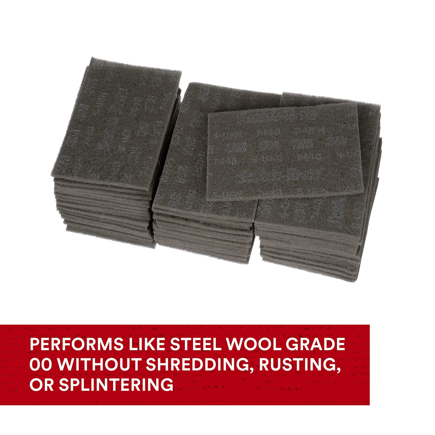 3M Scotch-Brite Ultra Fine Grade 7448B Hand Pad, Case of 60, 6 in x 9 in Hand Pads, Nonwoven Silicon Carbide, Surface Preparation, Scuffing, and Cleaning, Gray