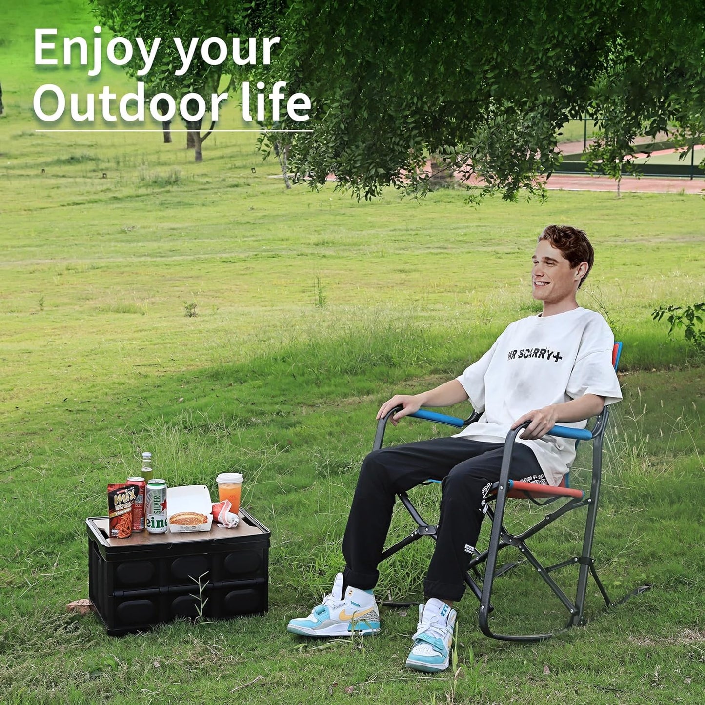 Northroad Oversized Rocking Camping Chair - Portable Folding Director Chair for Outdoor Relaxation