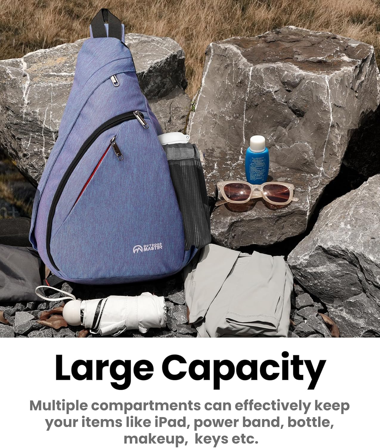 OutdoorMaster Sling Bag - Versatile Hiking Daypack | Crossbody Shoulder Backpack for Travel