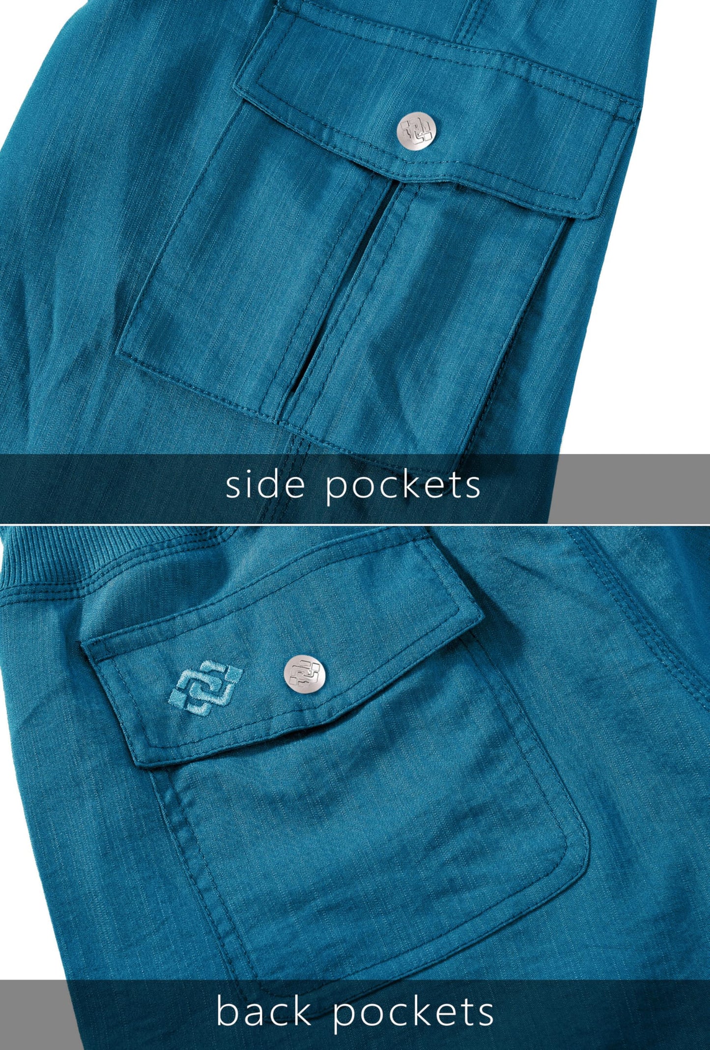 MoFiz Capri Pants for Women Cargo Hiking Pants Lightweight Women's Capris Summer Casual Travel Blue 4XL