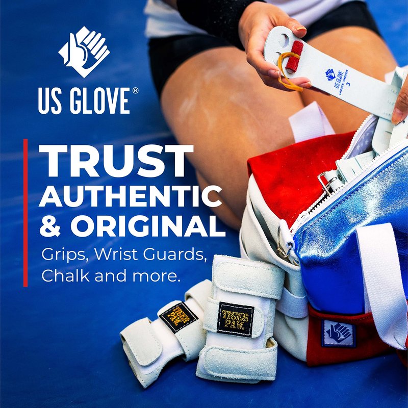 Tiger Paw Authentic Gymnastics Wrist Supports (Sold in Pairs)- Original Competition-Grade Gymnastics Wrist Guards, Wrist Support Braces, Adjustable, Made in USA Hand Wraps (Fuchisa)