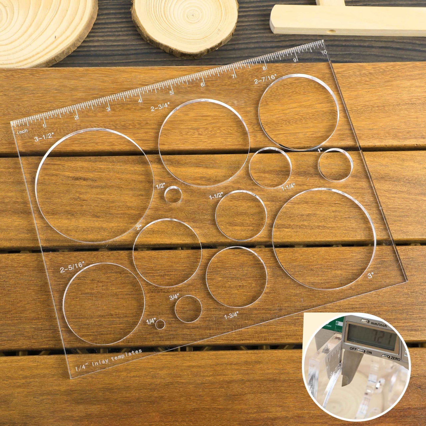 Soimuk Router Templates for Woodworking,Router Jig Circle Inlay Templates Decorative,13-in-1 Router Templates(10 * 7.8 inches)