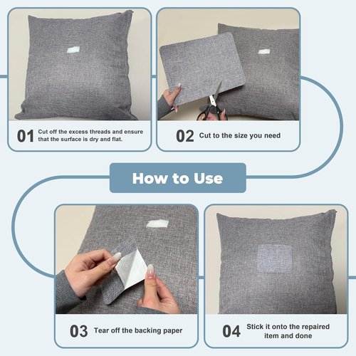 BESEZX Linen Fabric Repair Patch - 3 PCS Self-Adhesive 9x11 Inch Couch Patch for Furniture, Sofa, Upholstery - Light Beige