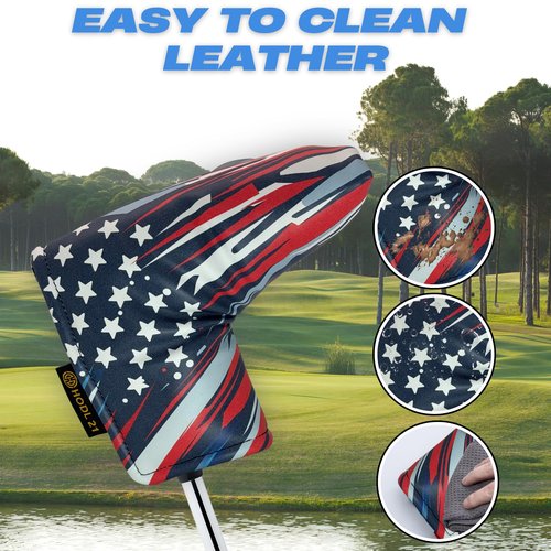 HODL 21 Stars & Stripes American Flag Golf Putter Cover - USA Flag Design, Fits Blade Putters, Waterproof & Protective Golf Club Cover, Stars and Stripes Design