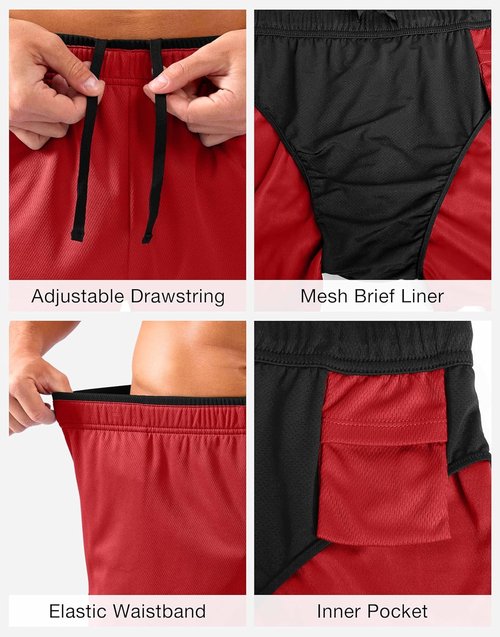 G Gradual Men's Running Shorts - 3.5 Inch Lightweight Breathable Gym Shorts with Brief Liner