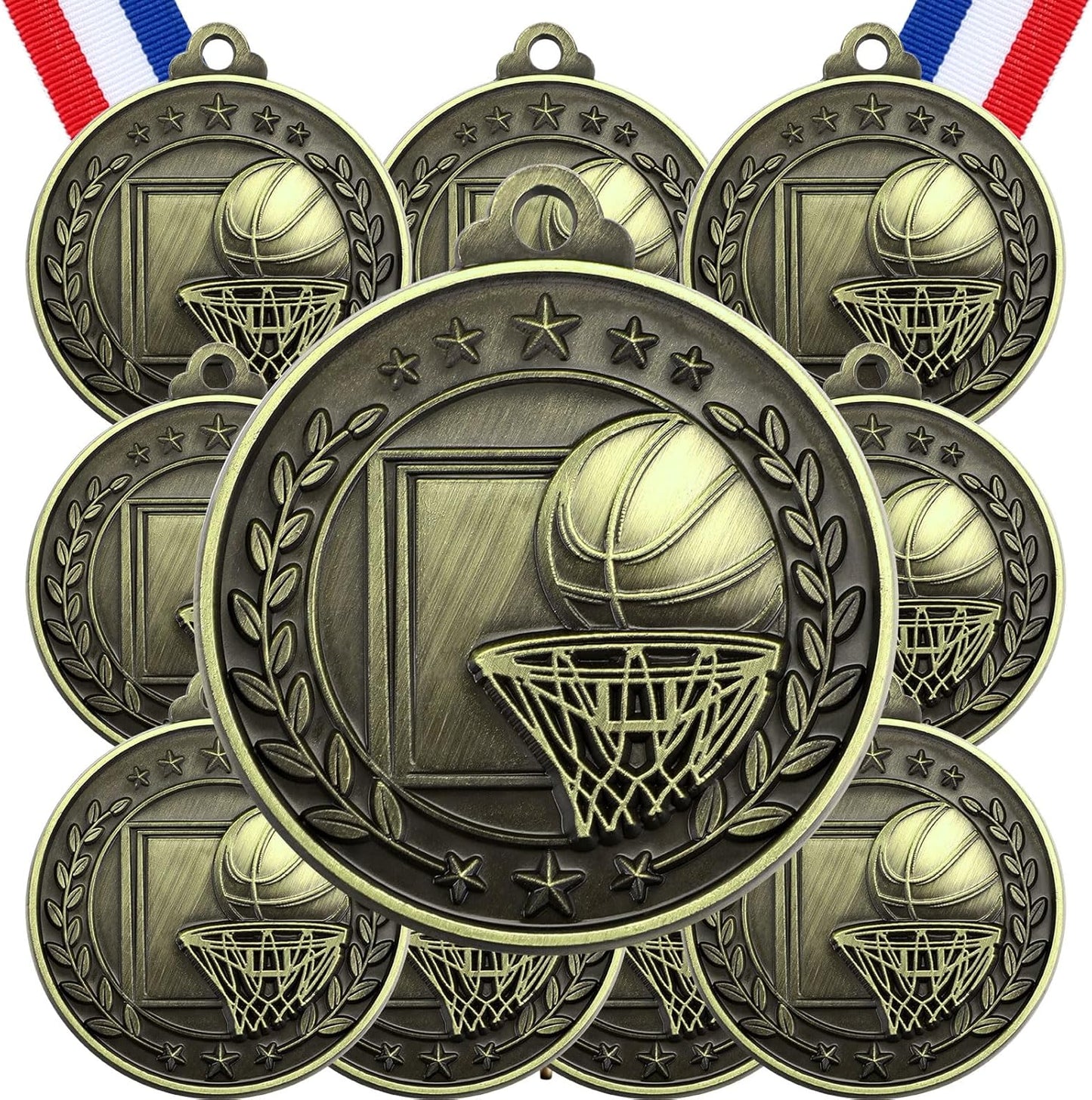 Misdary 12 Pack Medals - Team Participation Trophies with Neck Ribbons for Kids Sports Awards