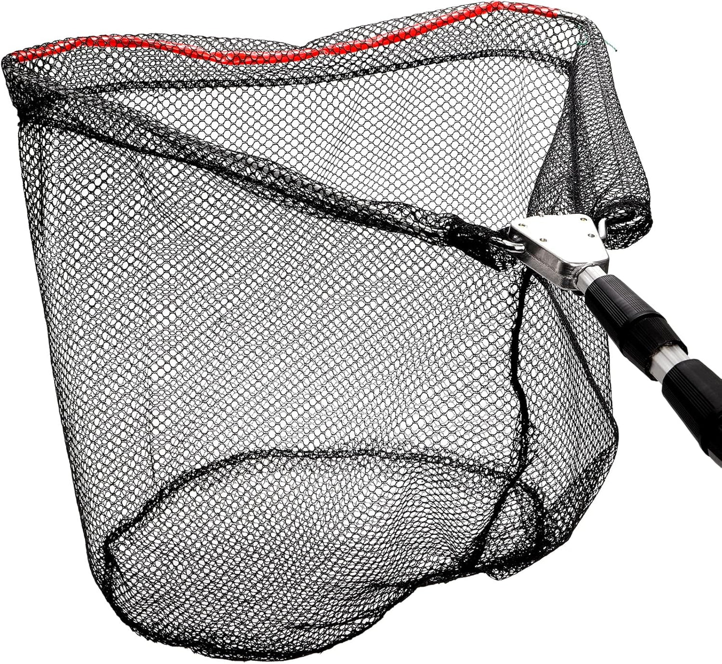 ZENFUN Fishing Net - Telescopic Pole Handle, Collapsible Nylon Mesh for Saltwater & Freshwater | 51" Extendable (Black, White)