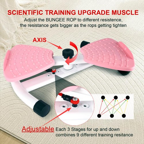 TREVIXAL Waist Twister Machine Exercise Fitness Tool, Ultra-Quiet Operation, 9-level Adjustable Resistance Modes, Slim Waist Exerciser, Rotating Balance Trainer, Load-Bearing 300LBS