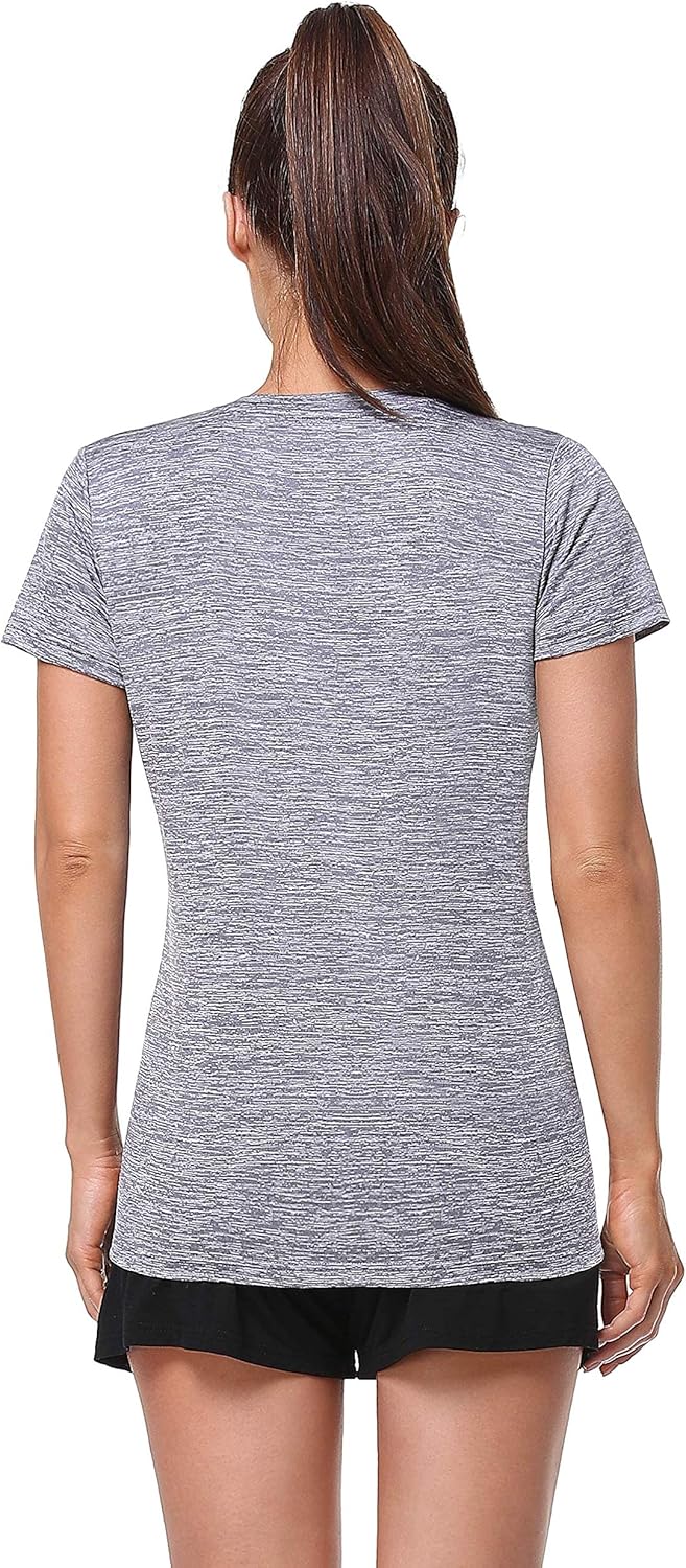 Xelky Women's Dry Fit T-Shirts - Moisture-Wicking V-Neck Athletic Tops | 3-4 Pack Activewear