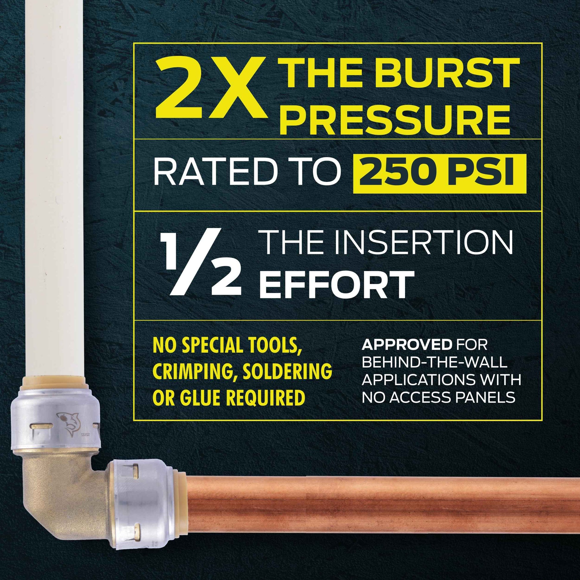 SharkBite Max 1/2 Inch Check Valve, Push to Connect Brass Plumbing Fitting, PEX Pipe, Copper, CPVC, PE-RT, HDPE, UR2008A