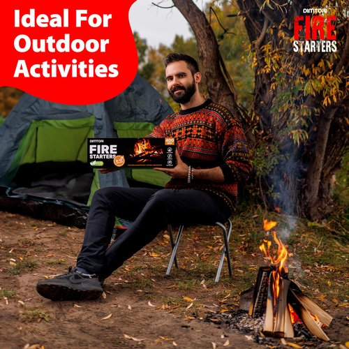 DIMTORI 400 pcs Fire Starter - Natural Fire Starters for Campfires, Fire Pit, Pizza Oven, Fireplace, Smoker, BBQ, Pellet Stove & Wood - Fire Starters for Grill, Charcoal Starter