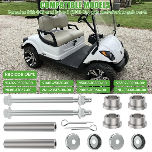 10L0L Golf Cart King Pin Spindle Knuckle Bushing Repair Kit for Yamaha G22 G29 Drive 2 Golf Cart, Replaces OEM Part# 2NL-23448-00-00, 90381-17067-00, 2NL-23517-00, 3JN-23517-00
