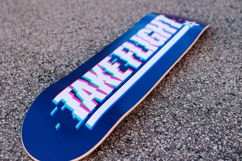 A Plus Collectibles Take Flight Skateboard Deck, 100% Canadian Maple (Glitch, 8.5)