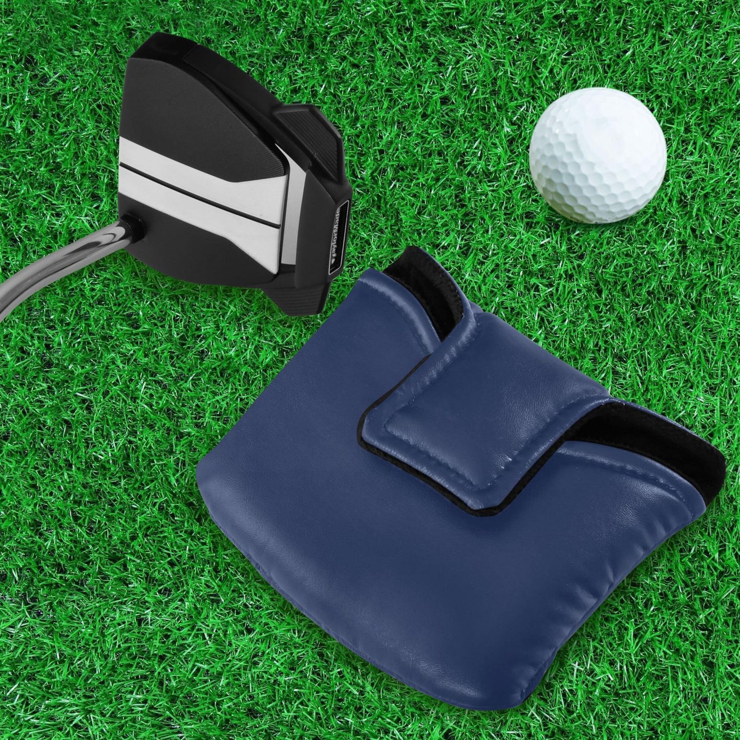 Navy Blue Mallet Putter Cover Headcover Magnetic Golf Head Covers Headcovers