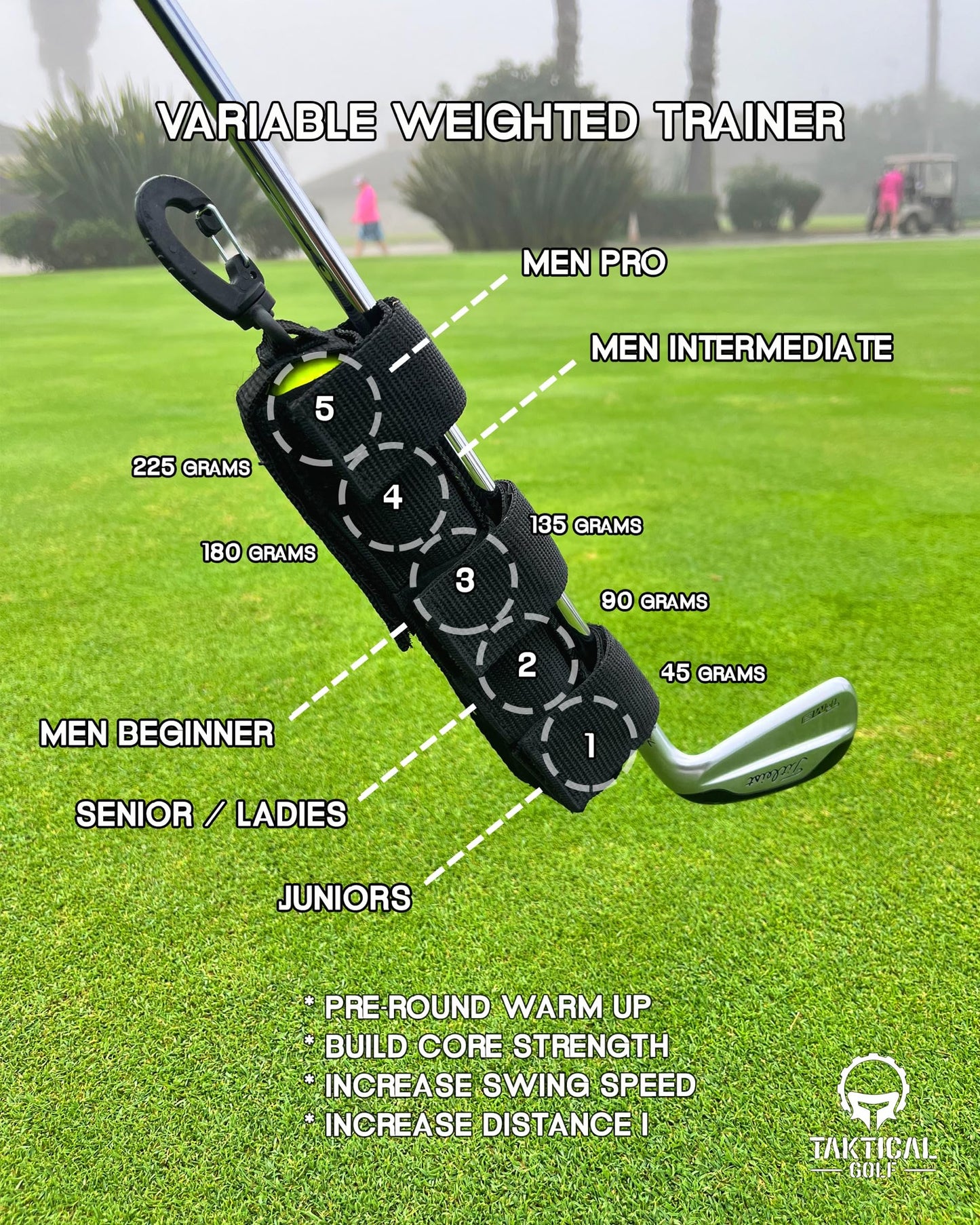 Variable Weighted Golf Swing Trainer & Warm-Up Sleeve | Fix Slice, Improve Tempo, Build Strength & Increase Swing Speed | Holds 1–5 Balls for Adjustable Resistance