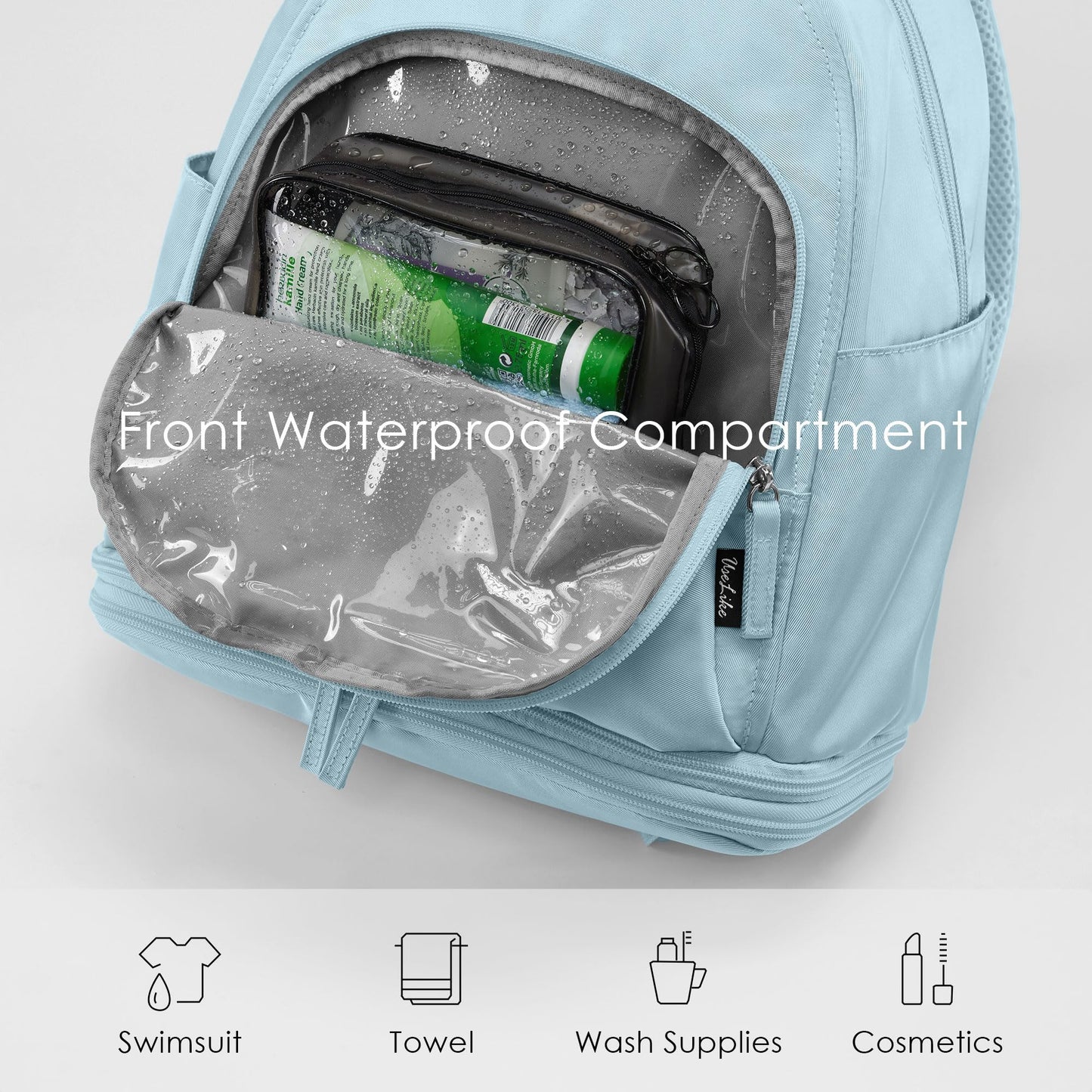 Uselike Gym Backpack for Women Men, Lightweight Gym Bag with Shoe Compartment, Waterproof Workout Backpack with Wet Pocket