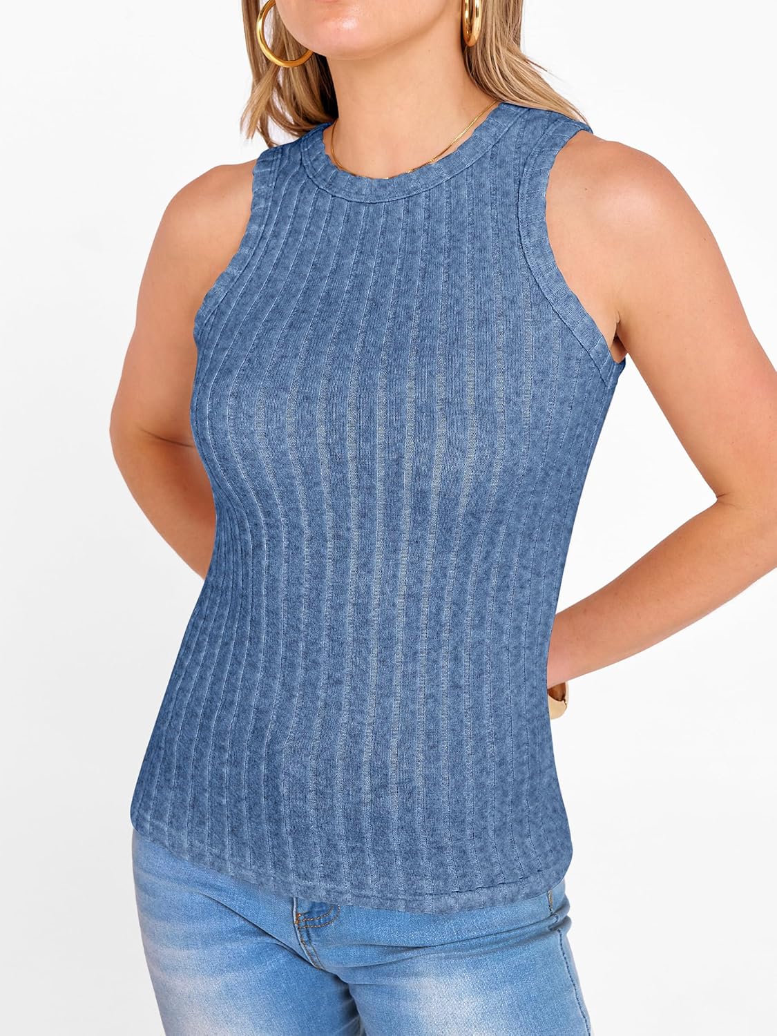 ANRABESS High Neck Tank Top - Women’s Sleeveless Summer Shirt | Soft Slim Fit Racerback Design