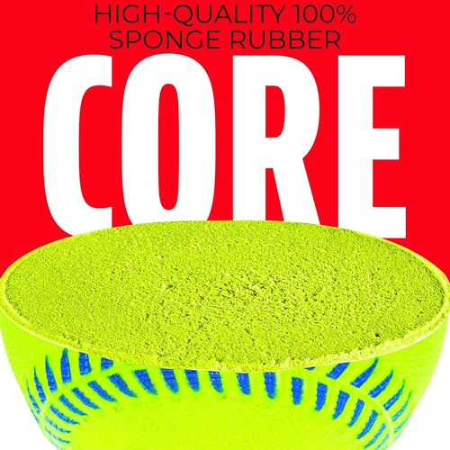 Franklin Sports - Pro Brite Neon Rubber Teeball - Youth T-Ball for Indoor & Outdoor Play
